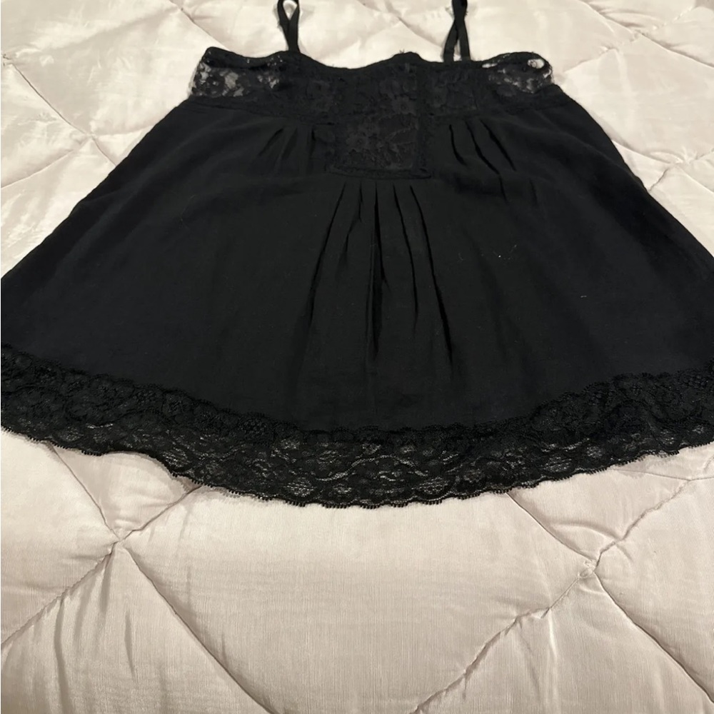 FOURTYS ~ Black Cotton/Lace Lightweight Camisole Cami Top ~M